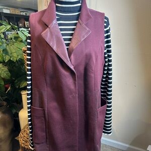 Chic Sleeveless Burgundy Vest for Women